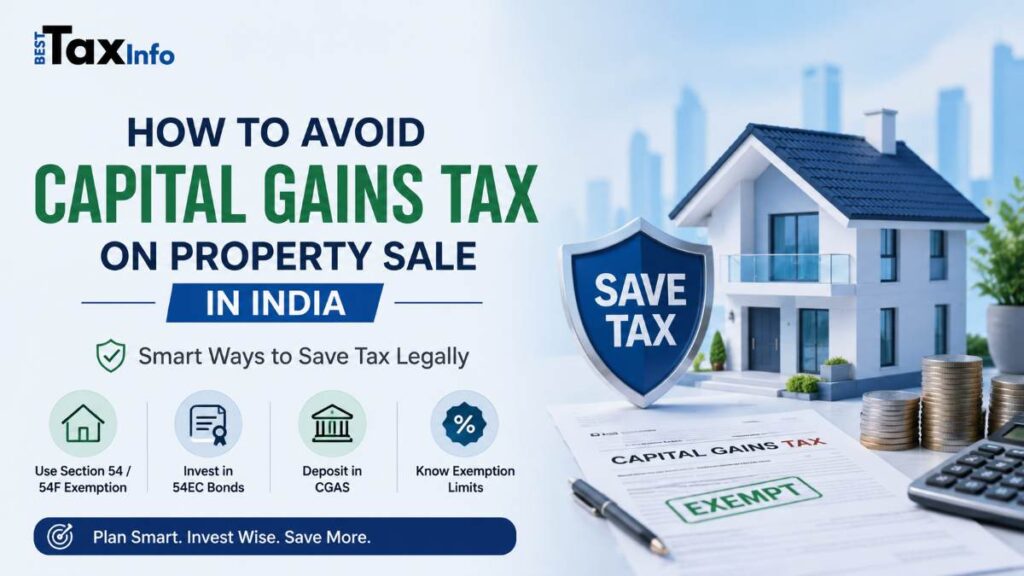 how to avoid capital gains tax on property sale in india
